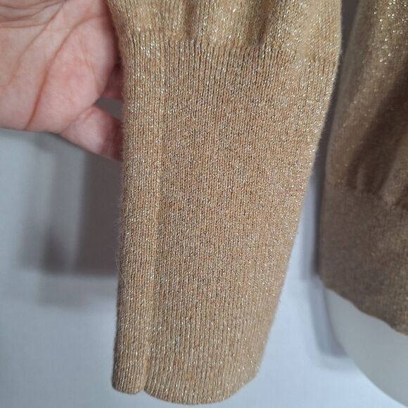 Chicos Womens Shimmer Cowl Neck Sweater Long Sleeve Oversized Rabbit Medium - Picture 5 of 10